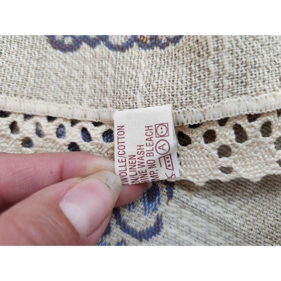 Austria made old world table runner blue and cream couple dancers - Picture 2 of 14